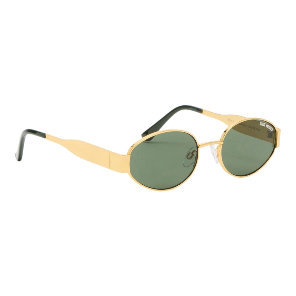 Steve Madden NWT Mystie Sunglasses Gold Frames Green Lenses 100 UV Protection